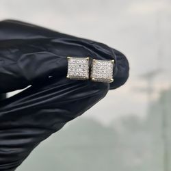 1.5ct Square Moissanite Stud Earrings 7.5mm .925 Silver