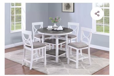 Dining table set with chairs and bench