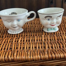 Vtg 1996 Baileys Irish Cream Wink Face Female Creamer & Male Sugar Bowl Yum
