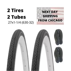 27x1-1/4 27” (32-630) Two Tires + Two Tubes Special 