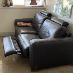 Leather Sofa-unique Contemporary Design With Recliner