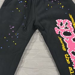 Brand New Black Sp5der Sweats Size S