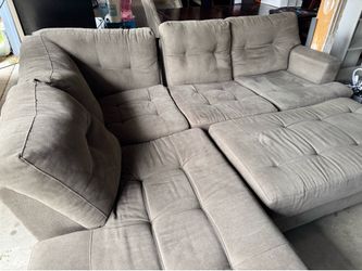 Gray Sectional Sofa with Ottoman – $100