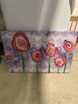 Canvas flower picture