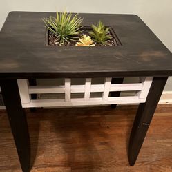 Accent Table With Built In Planter 