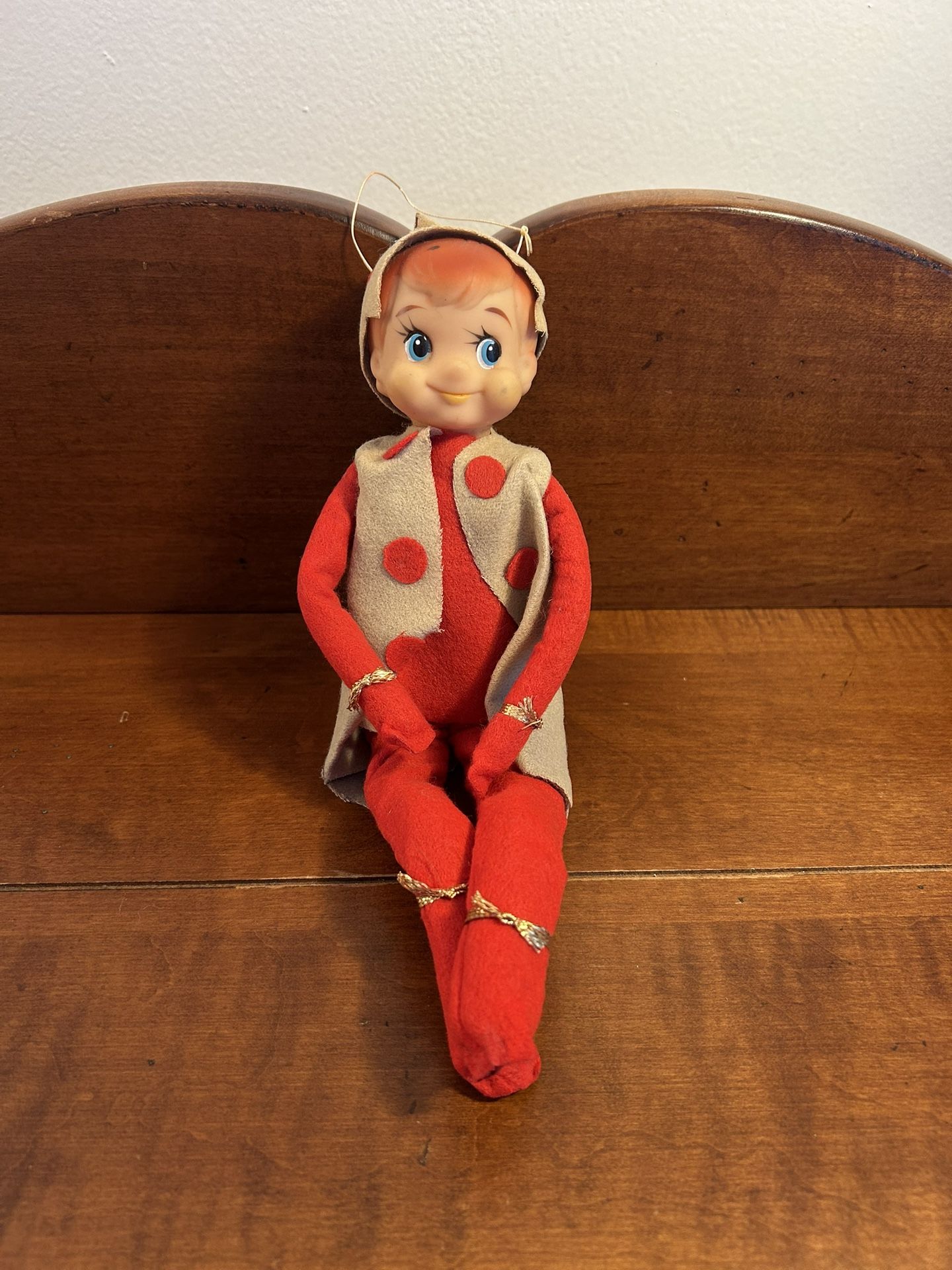 Vintage Felt Outfit Sitting Elf on the Shelf Knee Hugger 8” tall