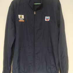 Size Medium  Navy Blue Johnny Quick Chevron Work Jacket