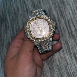 Iced Out Moissanite Watch