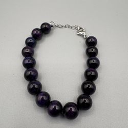 Purple Tiger’s Eye Beaded Bracelet 