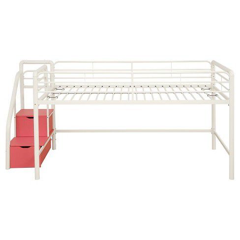 Twin loft bed with storage steps