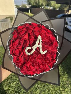 50 Roses With Letter