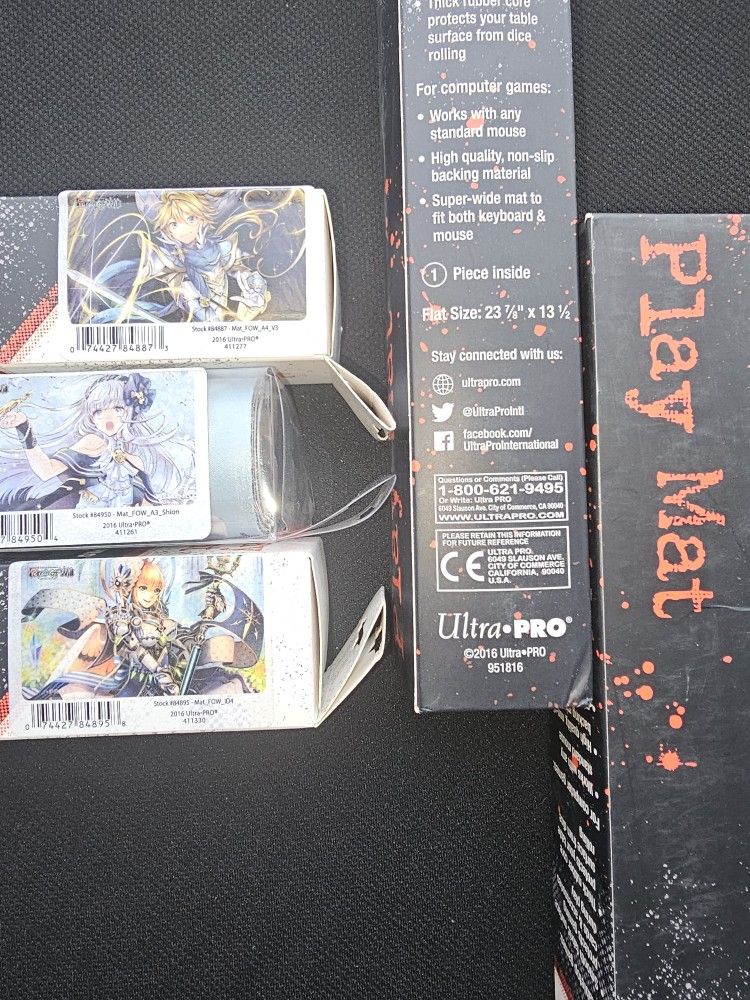 Six Play Mats Ultra Pro Force of Will Double- Sided Card Play mat Shion Limited Edition