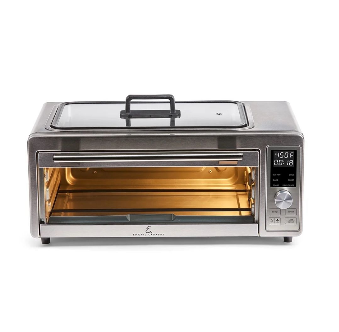 🔥NEW🔥 Emeril Power Grill 360 Plus, 6 n 1 Smokeless Grill and Air Fry Toaster Oven XL