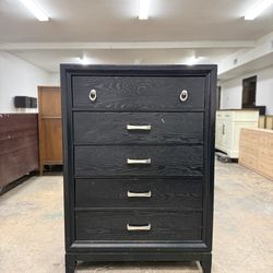 Tall Black 5 Drawer Dresser