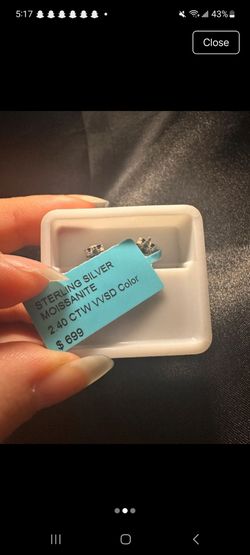 Moissanite earings on sterling silver