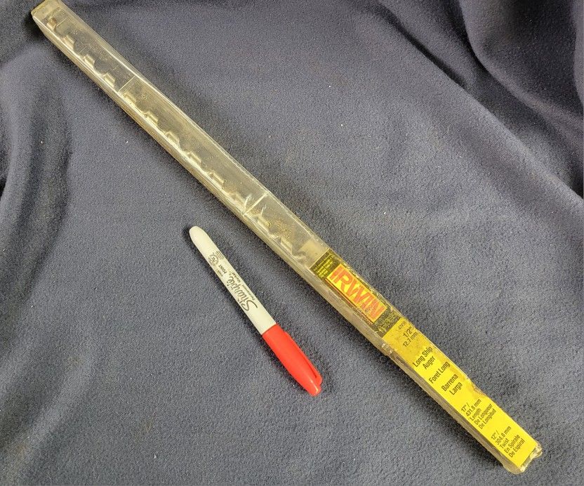 Irwin 1/2" Long Ship Auger, 17" Length 12" Twist