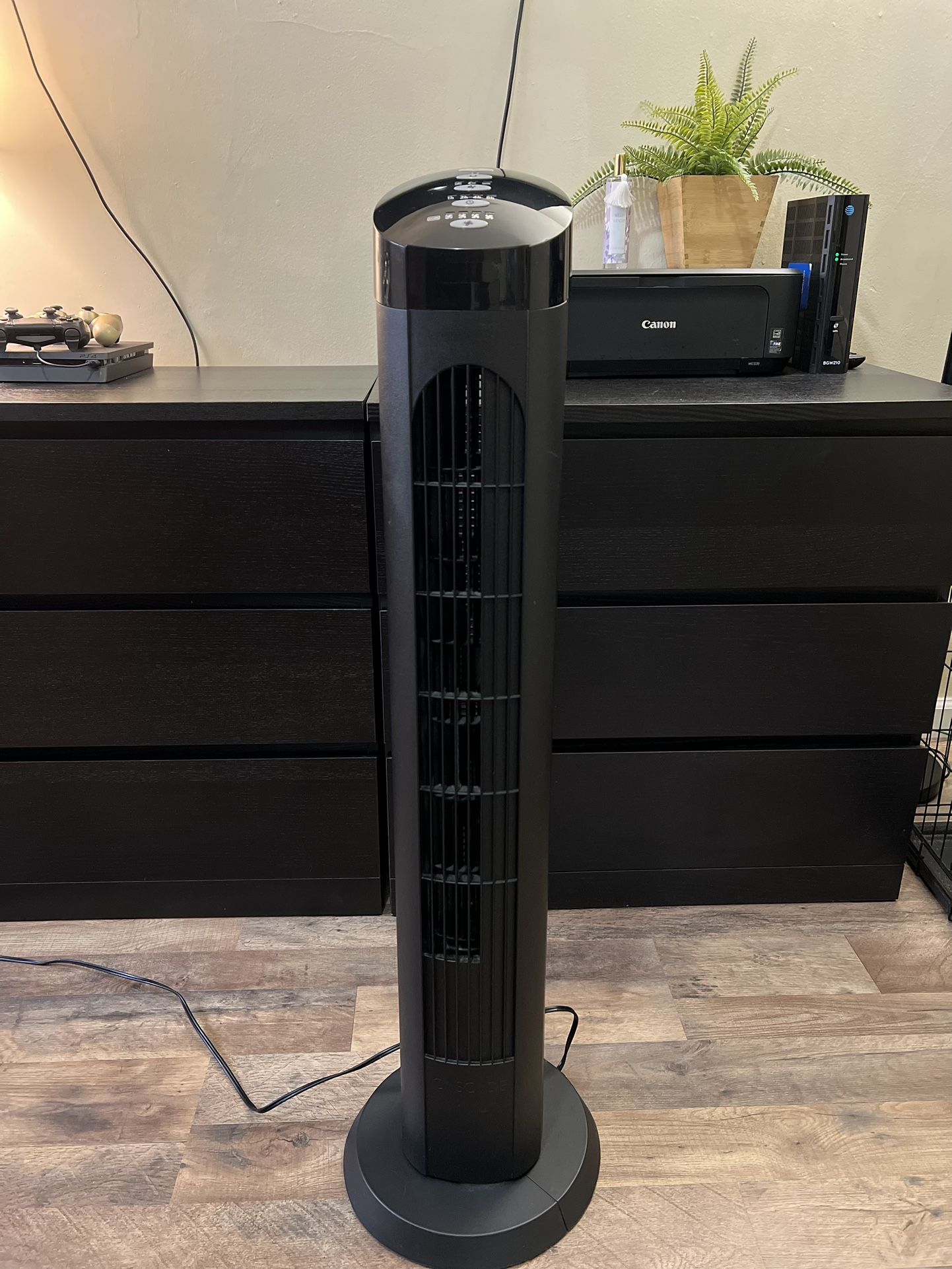 Cascade 40" 4-Speed and 3 Unique Wind Modes Oscillating Tower Fan with Remote Control, Ultra-quiet Cooling Solution for your Home or Office