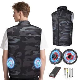 Cooling Vest with 20000mAh Battery Pack, Air Conditioner Clothes with Two Fans,12V 360° Air Supply Cooling Jacket, UV Protection Cooling Clothes with 