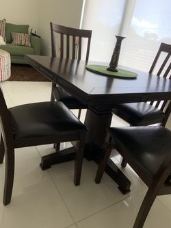 Brown dinning room table set