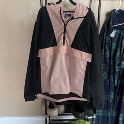 Divided Pink And Black Retro Windbreaker Men Size Medium 