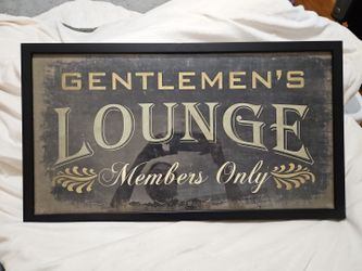Rustic Gentlemen's Lounge Members Only Shadowbox Framed Print 25" X 14" X 1"