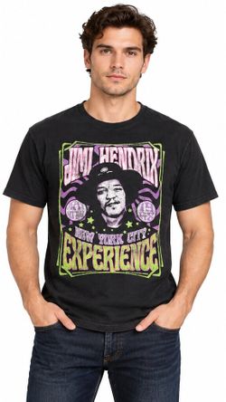 Jimi Hendrix New York City Experience Black Print T-Shirt Men's Medium