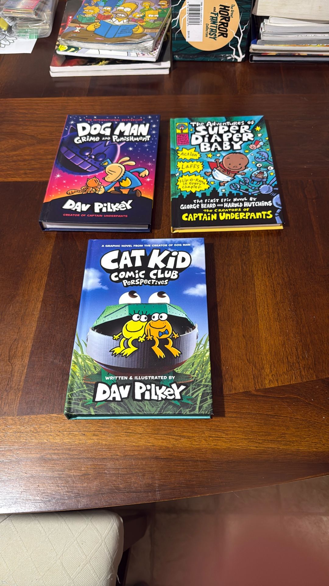 Dog man, Cat Kid & Super Diaper Baby Books