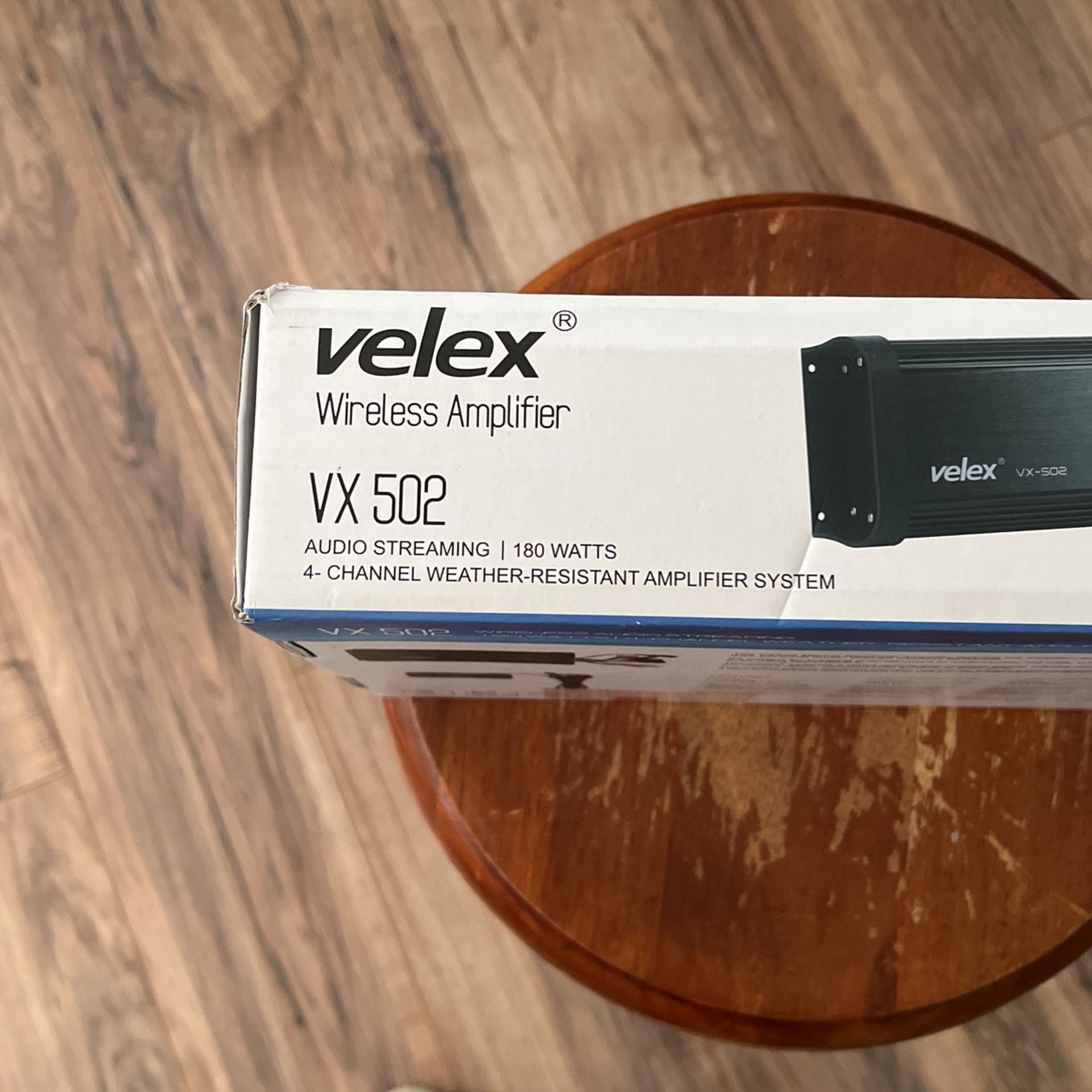 VELOX VX502 Wireless Amplifier With Remote 4 Channel. NEW IN OPEN BOX READ ALL BELOW 