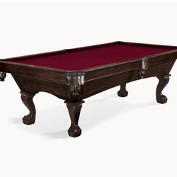 Brunswick- Allenton 8' Pool Table With Ball & Claw Leg