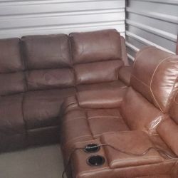 2 Piece Leather Couch Set. 