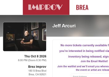 Comedy - Jeff Arcuri - 2 tickets