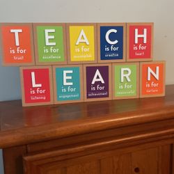 Wood TEACH & LEARN kids Decor