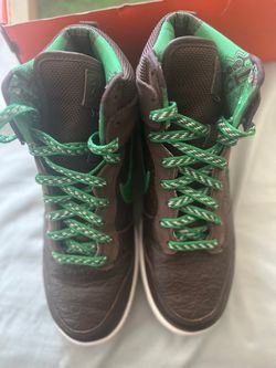 Vintage Nike Dunk High Sneaker Stussy World Tour London Size 10 Brown