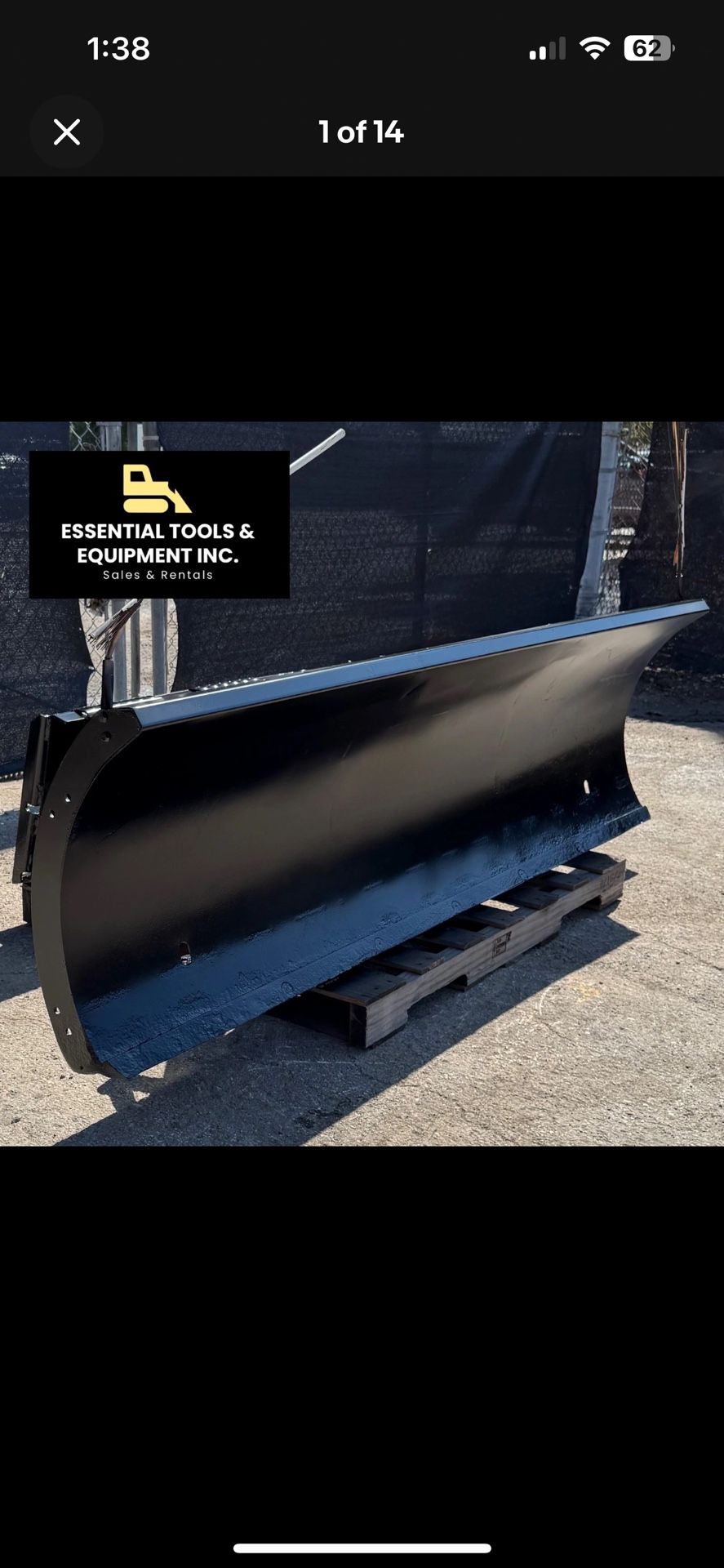 2014 Bobcat 84'' Snow Plow Blade Attachment Skid Steer Re Packed Cylinders