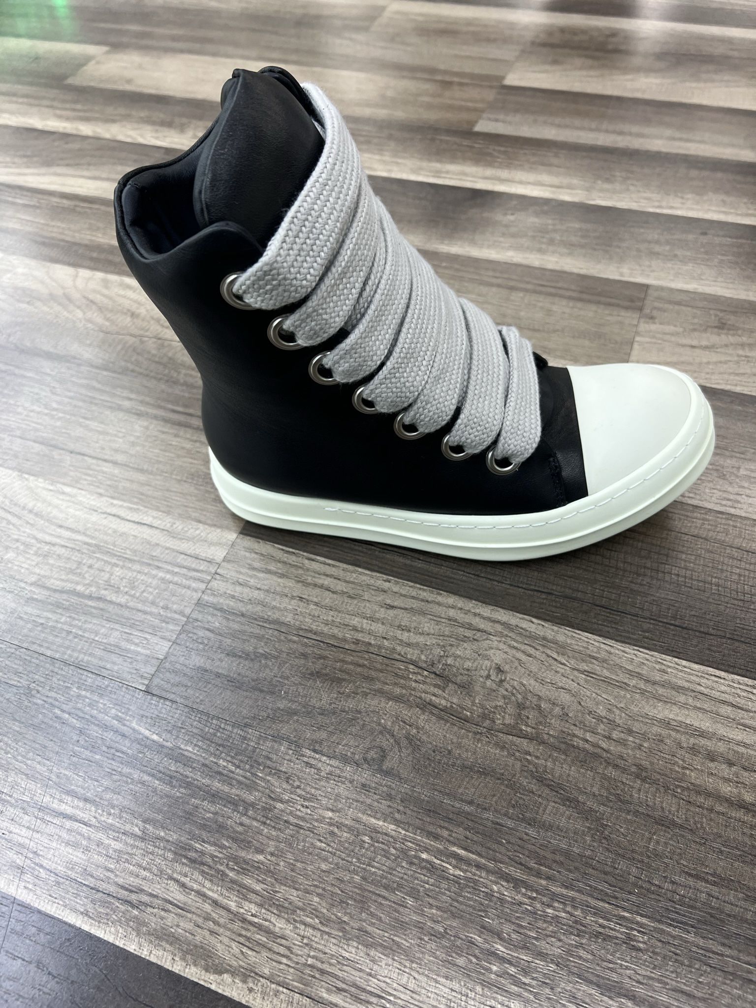 Rick Owens Black Leather Sneakers