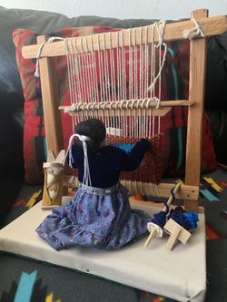 Navajo Weaving Woman with her child