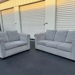 Gray Ashleys Furniture Couch and Loveseat(WILL DELIVER)