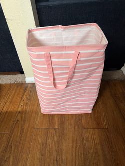 Excellent Condition Pink White Laundry Basket