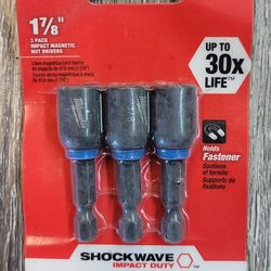 Milwaukee 49-66-4 SHOCKWAVE Impact Duty 3/8 in. x 1-7/8 in. Alloy Steel Magnetic Nut Driver (3-Pack)