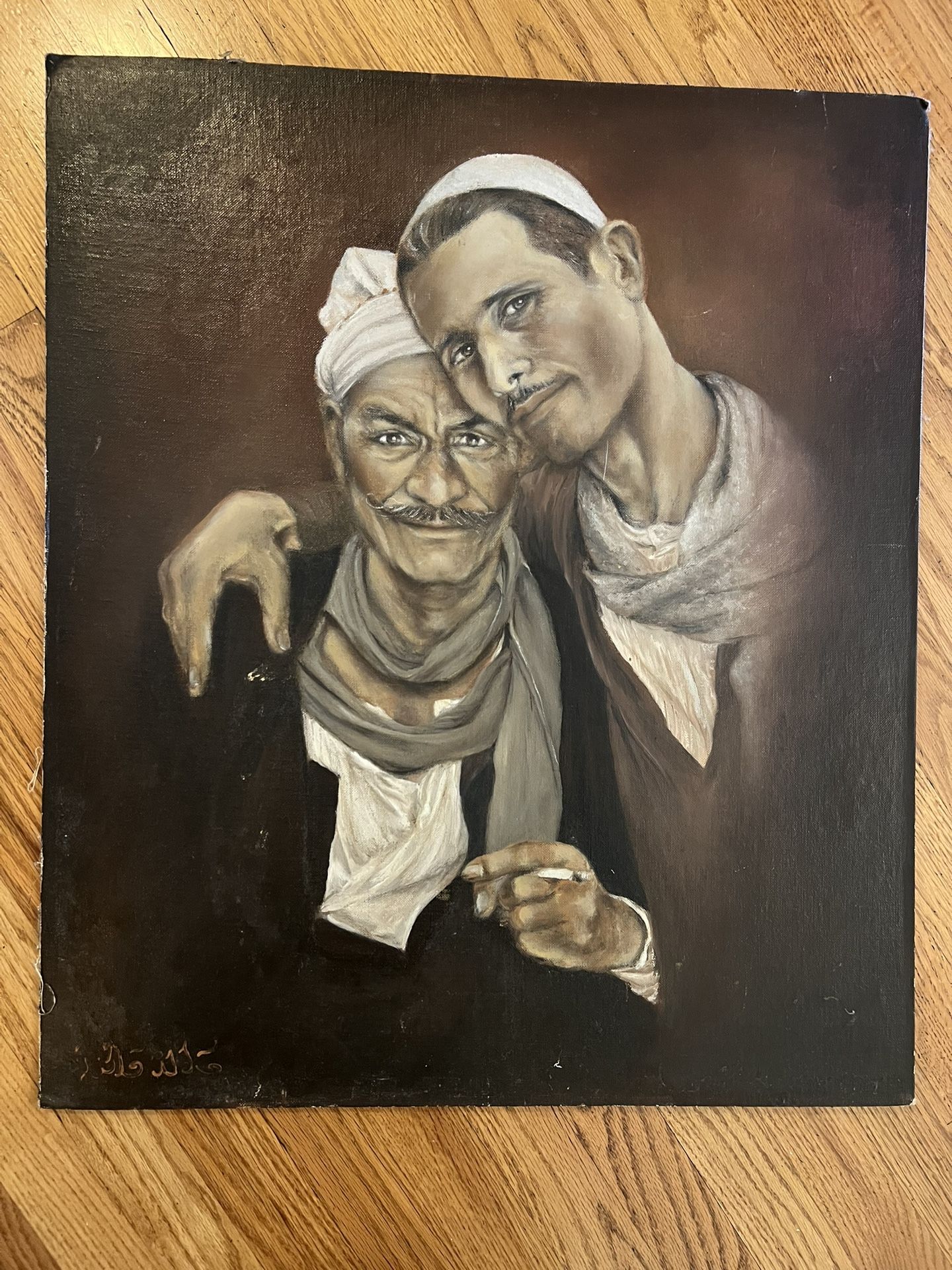Original Painted Portrait - Dad And Son Large Painting