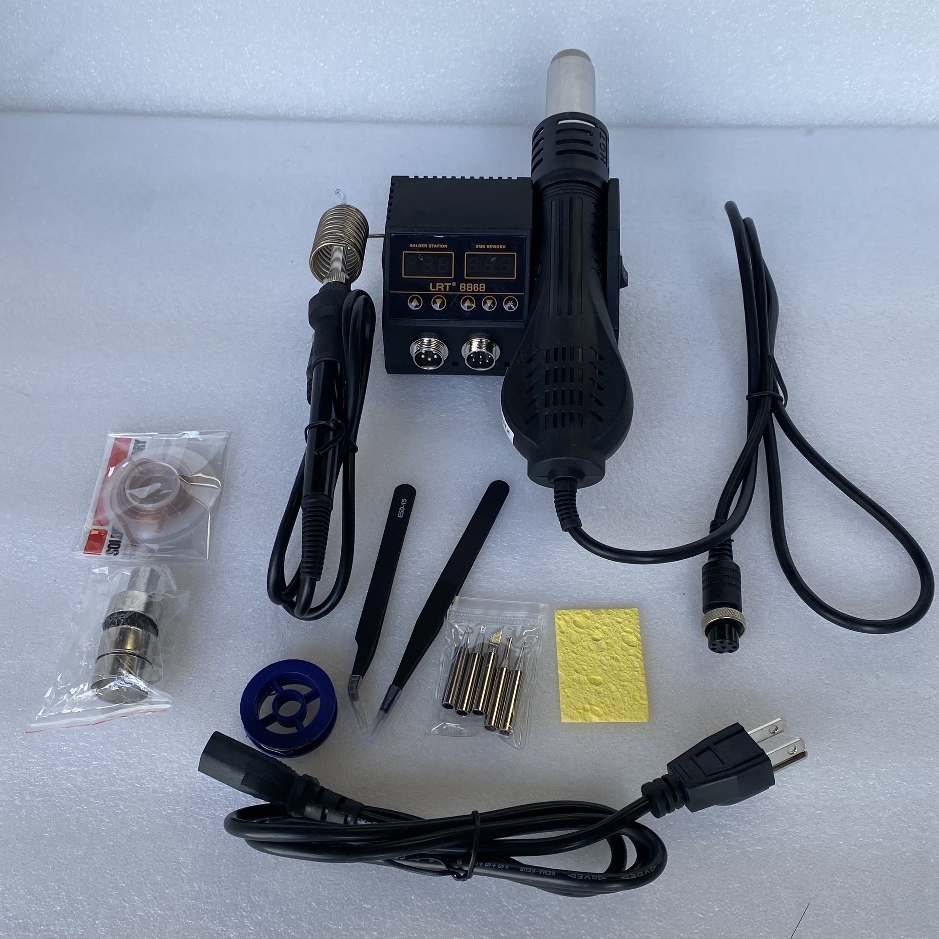 Rework Soldering Station - Heat Gun And Soldering Gun