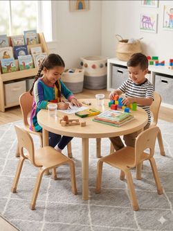 Premium Solid Wood Children's Activity Table & Chair Set – Excellent Condition