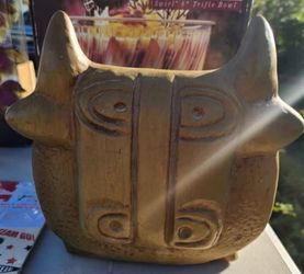 Vintage rare bull pottery bank