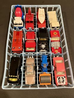 Vintage Matchbox, Lesney, Corgi Whizz Wheels, & Zylmex Lot Of 13 Vehicles & Tray