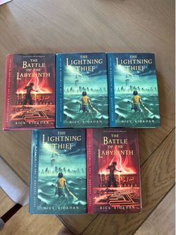 Signed Rick Riordan Percy Jackson Hardcover Books