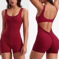 Yeoreo Red One Piece Shorts Bodysuit Romper Size S