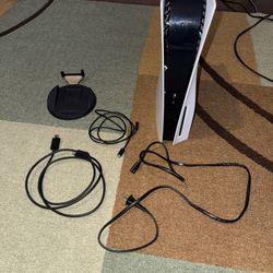 PS5 with controllers and all cables