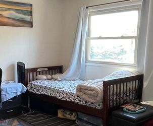 free twin bed , top bunk and twin mattress