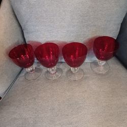 Ruby Red Wine/Water Goblets