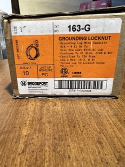 BRIDGEPORT 163-G 1" GROUNDING LOCKNUT W/LUG